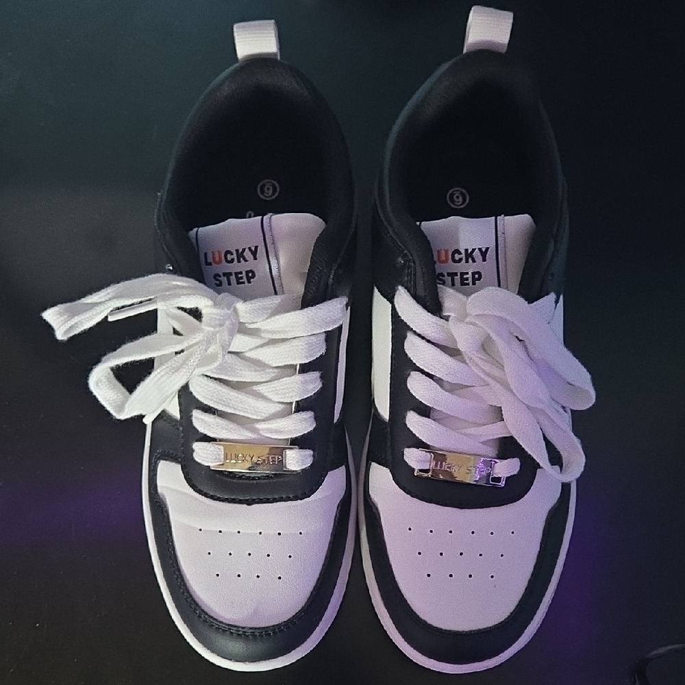 Women's Black and White Platform Shoes